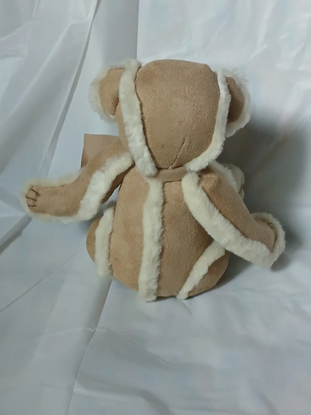 Bath & Body Works Beige and Cream Plush Teddy Bear with Bow